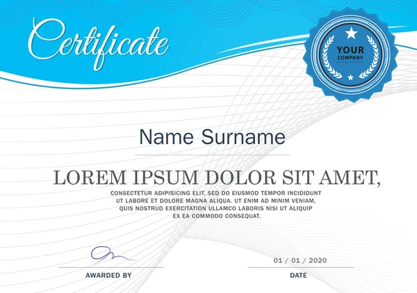 Certificate of achievement frame design template — Stock Vector
