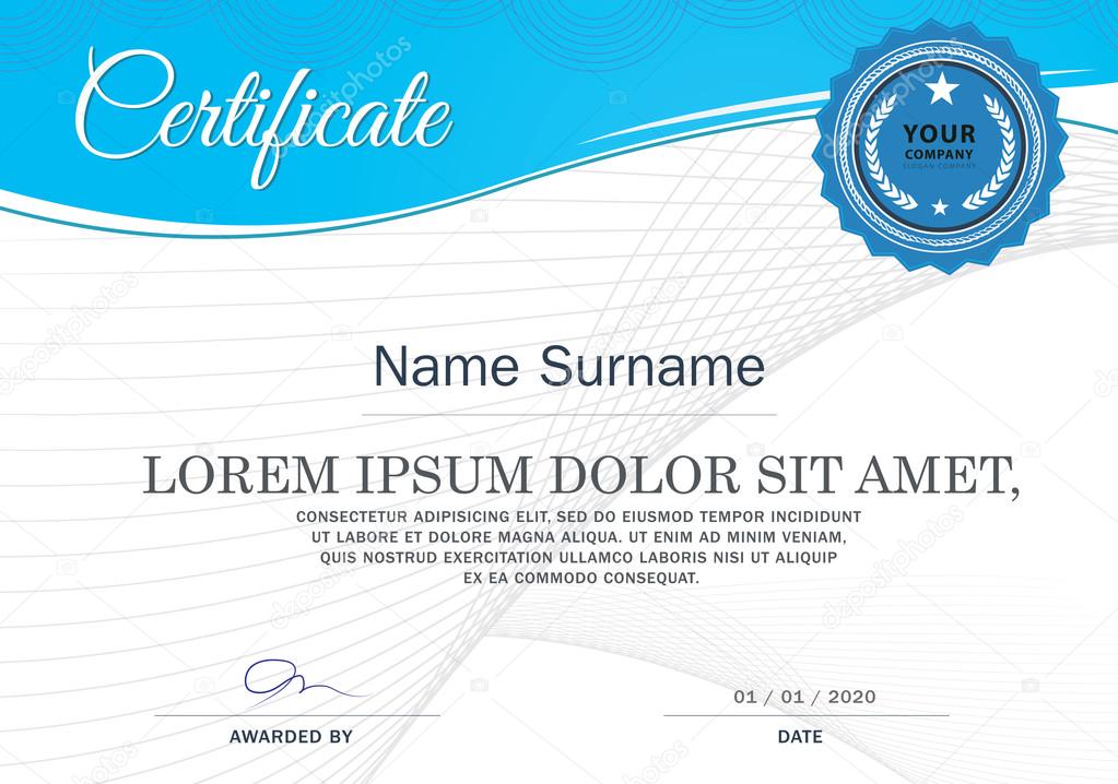 Certificate of achievement frame design template