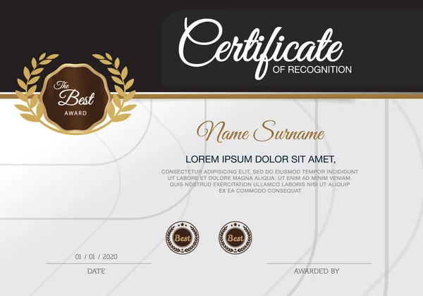 Certificate of achievement frame design template — Stock Vector
