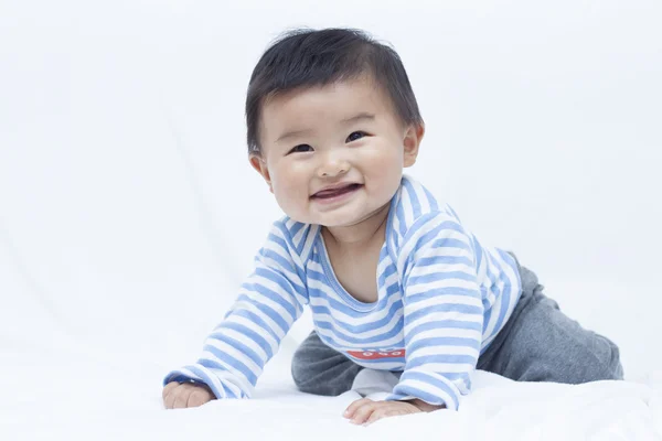 Cute Chinese baby boy in sailor suit — Stock Photo, Image