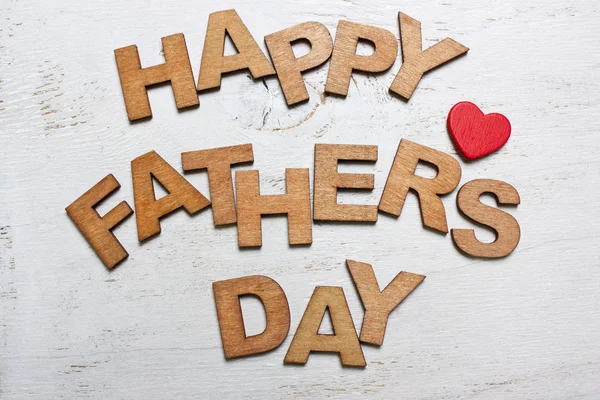 Happy Fathers Day with wooden letters — Stock Photo, Image