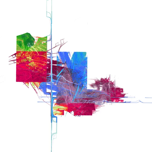 Beyaz bir arka plan üzerinde parlak renkli fraktal