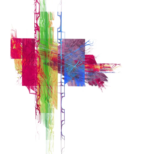 Beyaz bir arka plan üzerinde parlak renkli fraktal