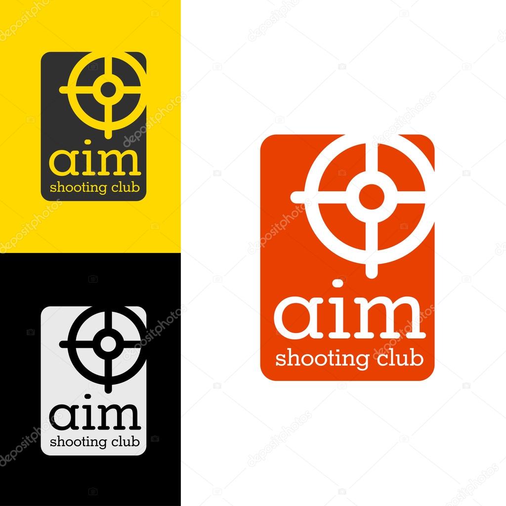 Logo design Aim shooting club, vector EPS10