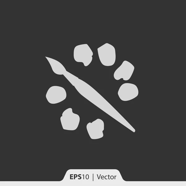 Palette mit Pinselvektorsymbol für Web und Mobile — Stockvektor