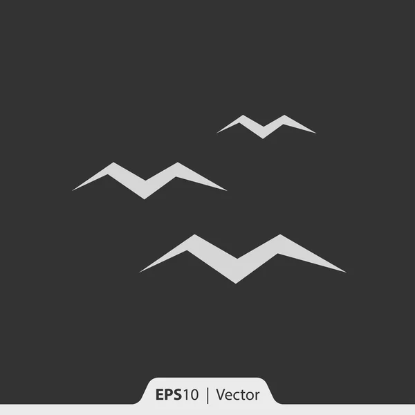 Icono vectorial de gaviotas marinas para web y móvil — Vector de stock