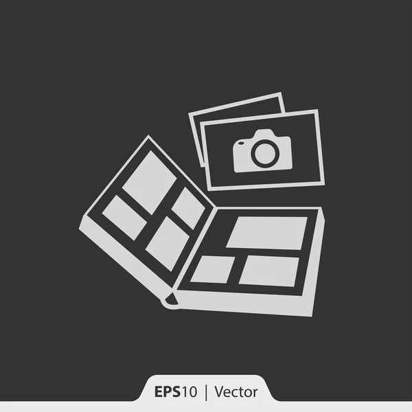 Ícone de vetor de álbum de fotos para web e celular — Vetor de Stock