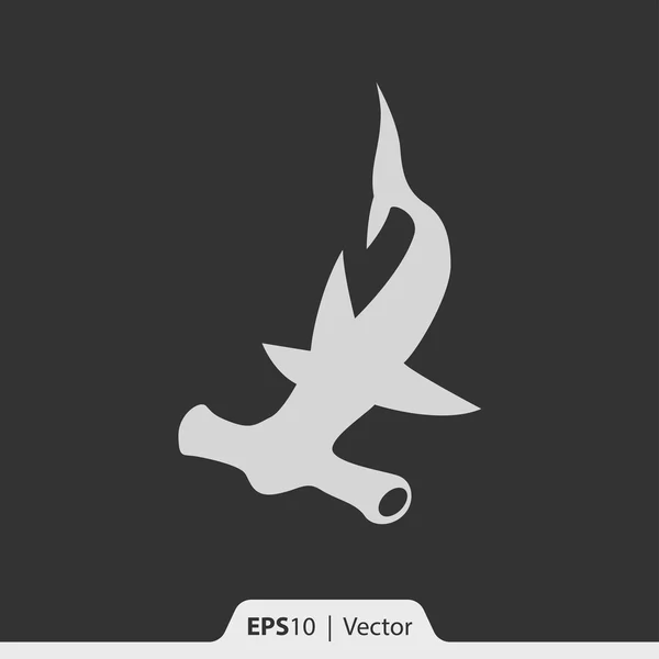 Icono de vector tiburón martillo para web y móvil — Vector de stock