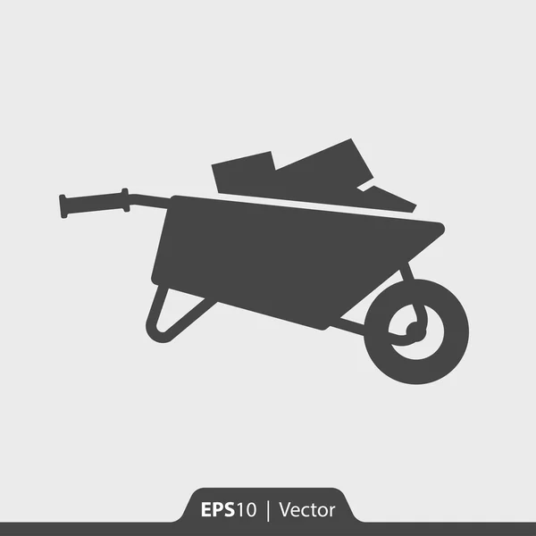 Wheelbarrow vector icon for web and mobile — Stock Vector