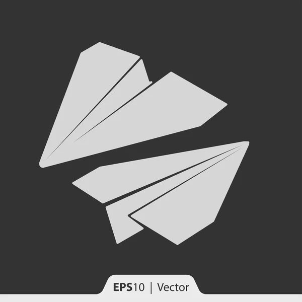 Papierflugzeugmodellvektorsymbol für Web und Mobile — Stockvektor