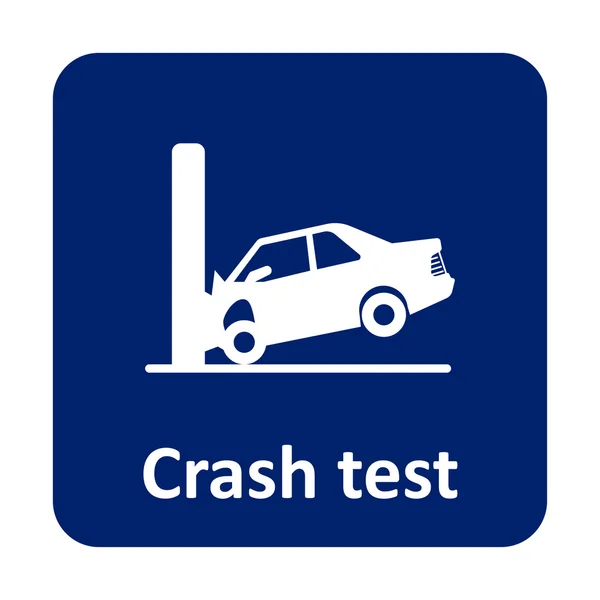 Crash test auto con icona vettoriale a parete per web e mobile — Vettoriale Stock