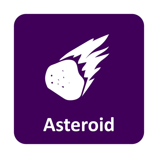 Asteroid burning in space vector icon for web and mobile — Stock Vector