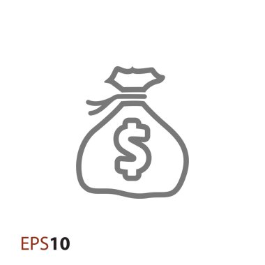 Web ve mobil için dolar işareti simgesiyle çanta