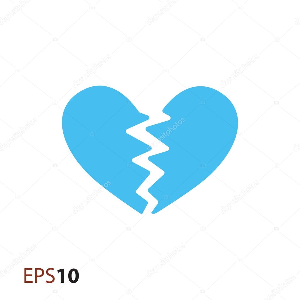 Broken heart icon for web and mobile
