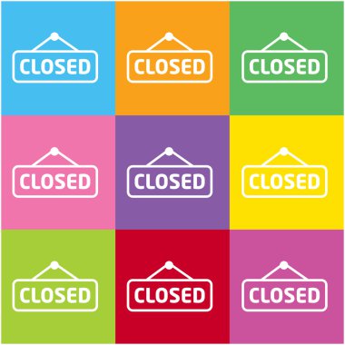 Kapalı kapının etiketi simgesi web ve mobil