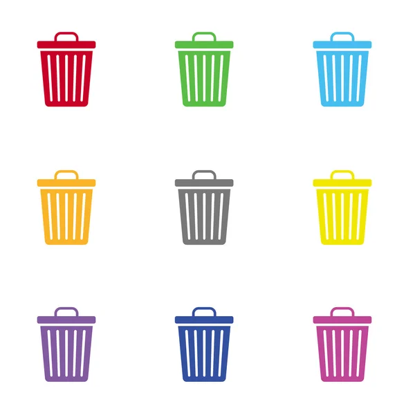 Trash bin icon for web and mobile — Stock Vector