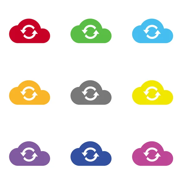 Cloud sync-pictogram voor web en mobiel — Stockvector