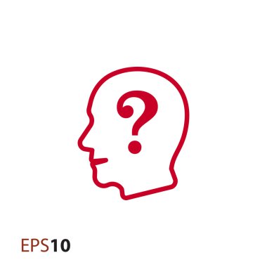 Web ve mobil için zihin simgesinde soru