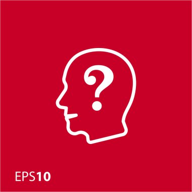 Web ve mobil için zihin simgesinde soru