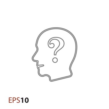 Web ve mobil için zihin simgesinde soru