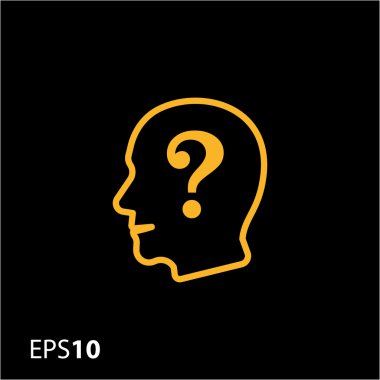 Web ve mobil için zihin simgesinde soru