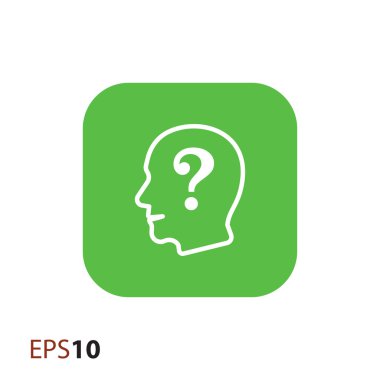 Web ve mobil için zihin simgesinde soru