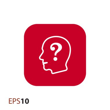 Web ve mobil için zihin simgesinde soru