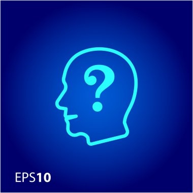 Web ve mobil için zihin simgesinde soru