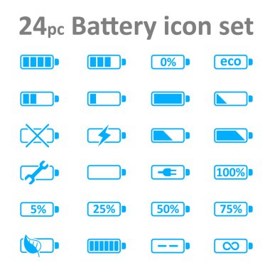 Web ve mobil için pil simgelerinin ayarla