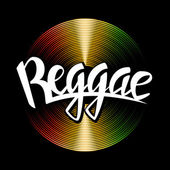 Vektor-Schallplatte mit Reggae-Schriftzug