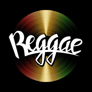 Vektör vinil disk reggae yazı ile