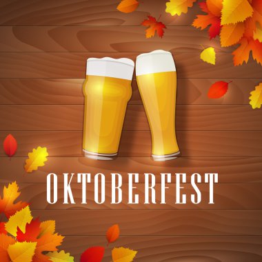 Vektör oktoberfest yaprakları afiş