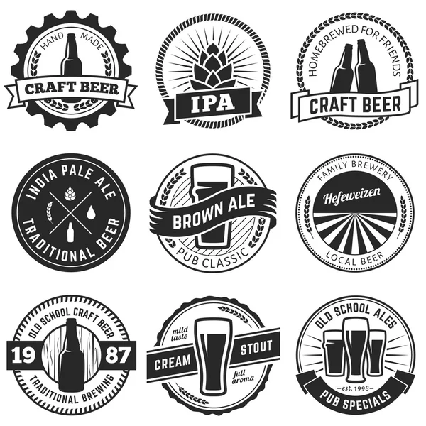 Etiquetas de cerveza artesanal . — Vector de stock