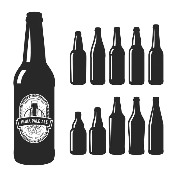 Silhouettes de bière artisanale . — Image vectorielle