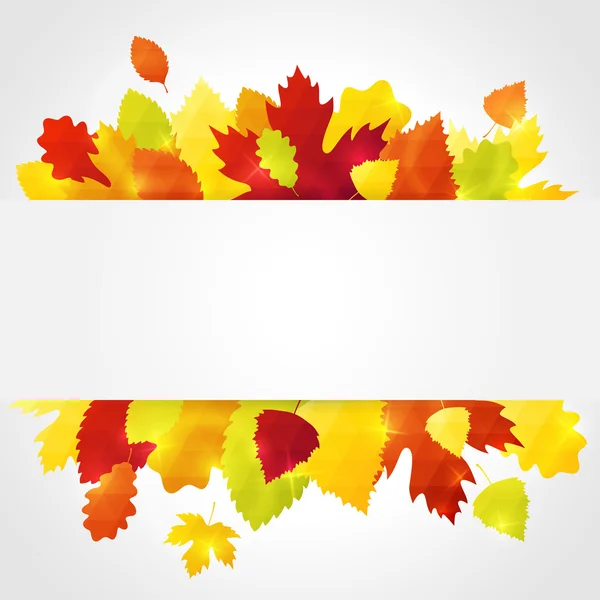 Tarjeta de hojas de otoño brillante — Vector de stock