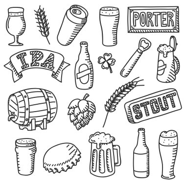 Set of beer doodles