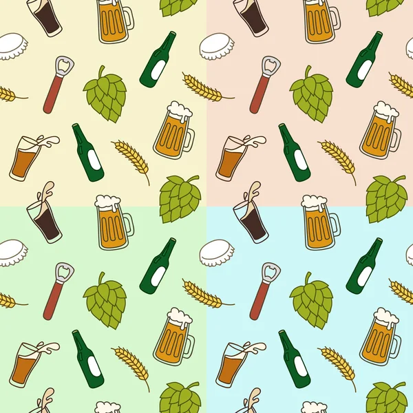 Beer seamless pattern — Stock Vector