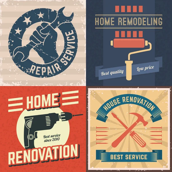 Home remodelación logos — Vector de stock