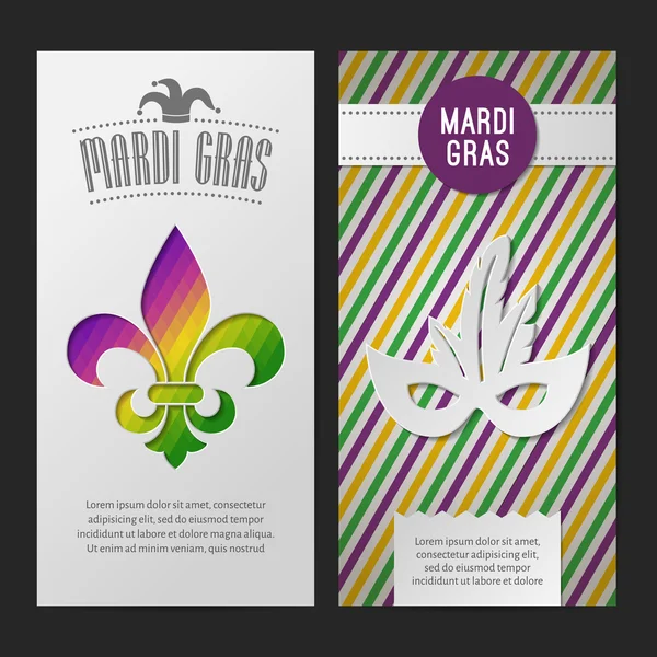 Ensemble de brochures vectorielles mardi gras — Image vectorielle