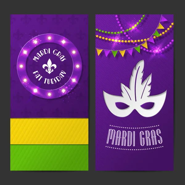 Vektör mardi gras broşürler kümesi