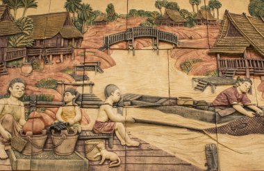 Tayland duvar heykel hayat