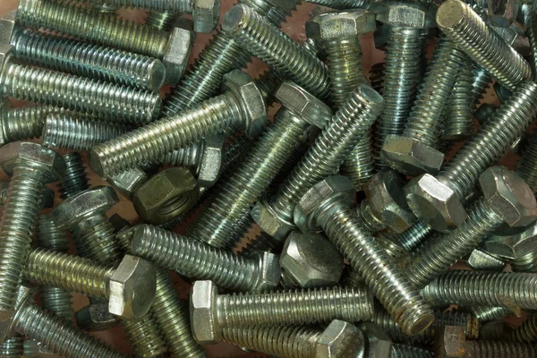 Pile of steel nuts close-up — Stock Photo, Image