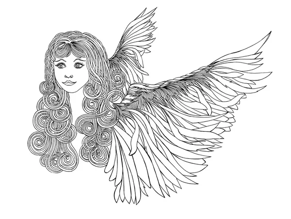 Anjo bonito com cabelo ondulado — Fotografia de Stock