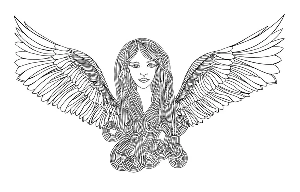 Hermoso ángel con el pelo ondulado — Foto de Stock