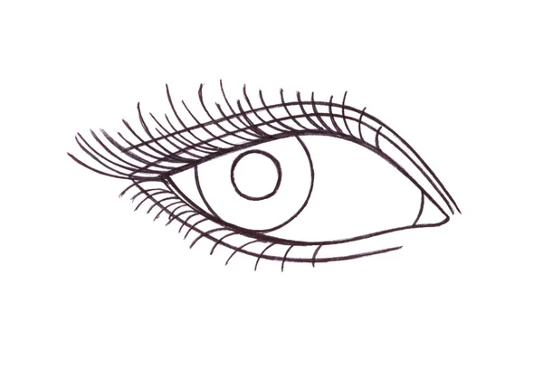 Drawn eye.Graphic style. Black pen. — Stock Photo, Image