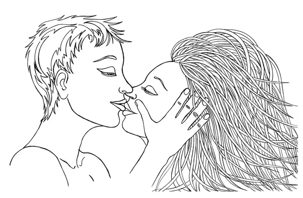 Поцелуйная парочка. Мужчина и женщина — стоковое фото