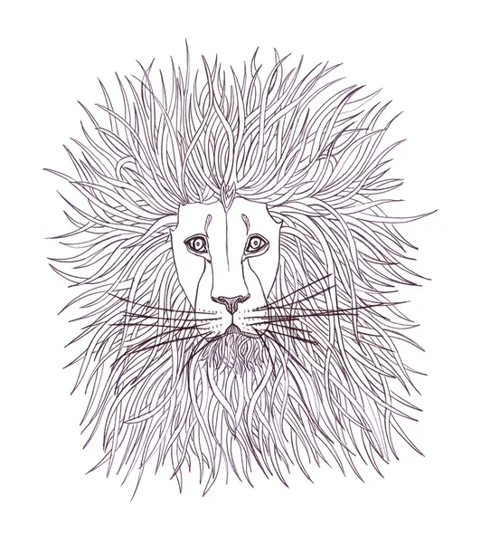 Lion head in graphic style — Stock Photo, Image