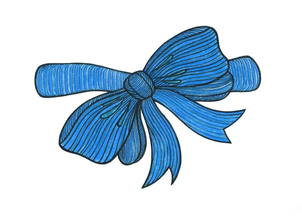 Grafische boog. Tekening kleur potloden. Blauw — Stockfoto