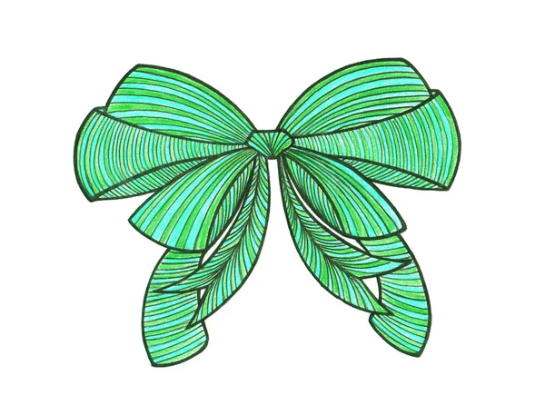Arco gráfico. Desenho de lápis de cor.Verde . — Fotografia de Stock