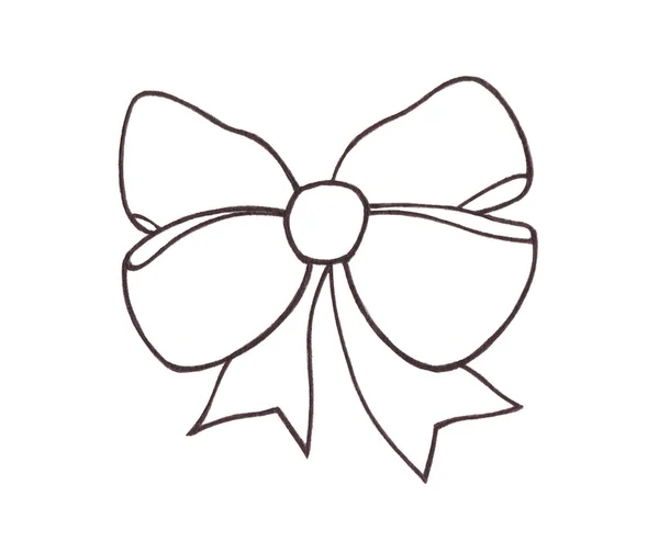 Graphic bow. Black and white — Stock Photo, Image